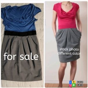 Rachel Roy Signature blue gray suiting dress sz 12